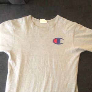 Champion Gray Short Sleeve Tee with Iconic Logo